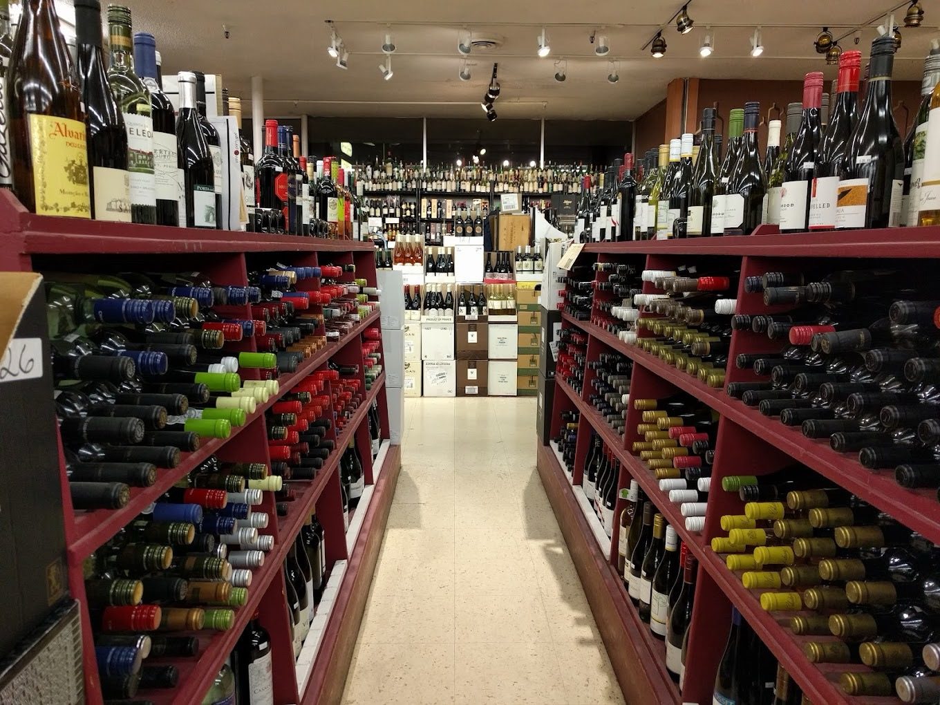 The wine aisles at Corti Brothers